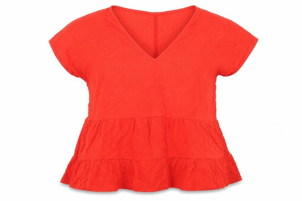 Womens UK Size 6 F&F Red Basic Blouse