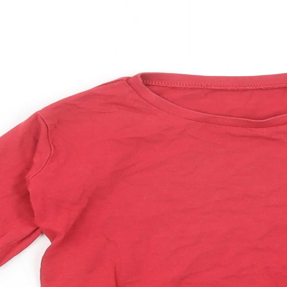 Dunnes Stores Girls Red  Cotton Basic Polo Size 5 Years Crew Neck Pullover