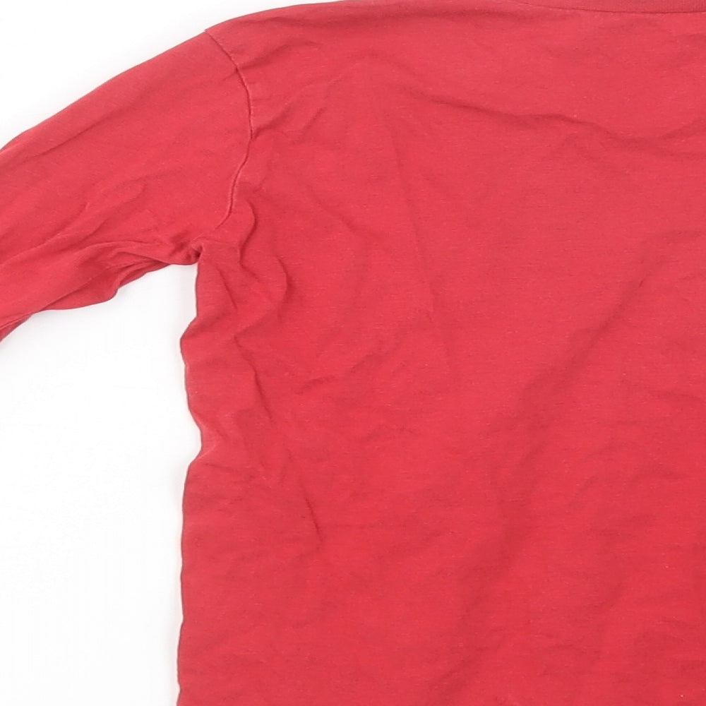 Dunnes Stores Girls Red  Cotton Basic Polo Size 5 Years Crew Neck Pullover
