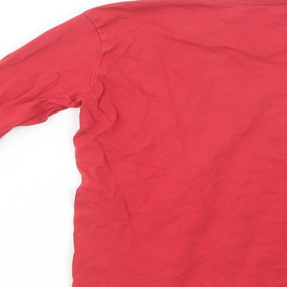 Dunnes Stores Girls Red  Cotton Basic Polo Size 5 Years Crew Neck Pullover