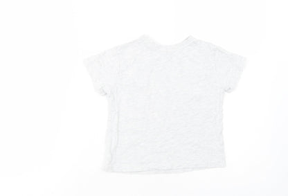 Primark Girls Grey  Cotton Basic T-Shirt Size 3-4 Years Crew Neck Pullover - California