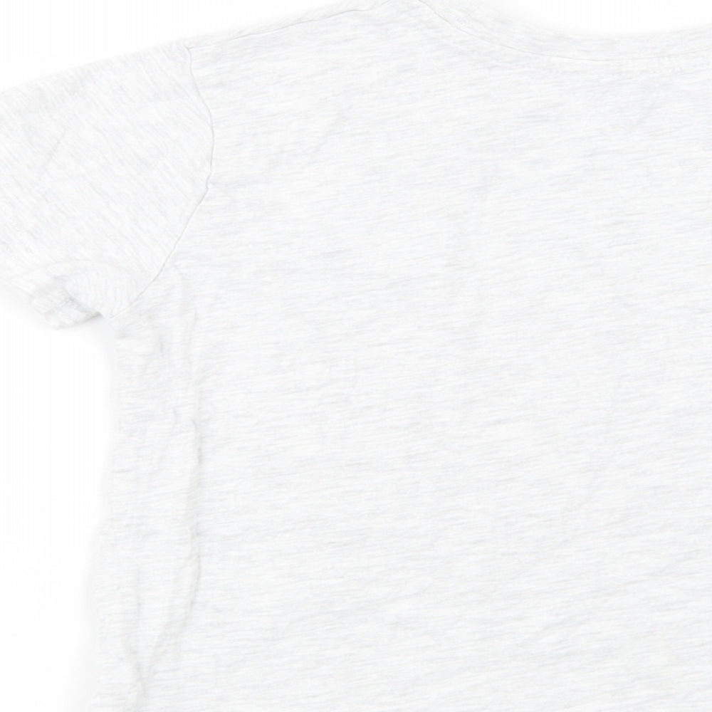 Primark Girls Grey  Cotton Basic T-Shirt Size 3-4 Years Crew Neck Pullover - California