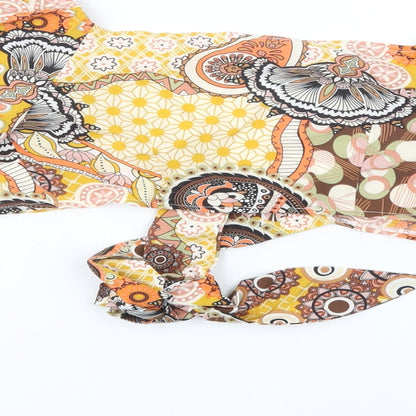 SheIn Womens Multicoloured Paisley Polyester Cropped Blouse Size XS V-Neck