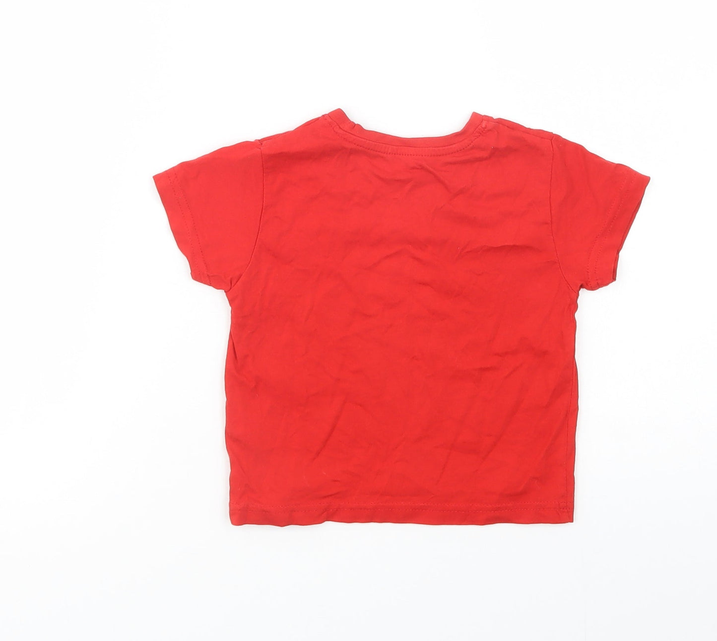 Primark Baby Red  Cotton Pullover T-Shirt Size 18-24 Months Crew Neck Pullover - Cool Dino