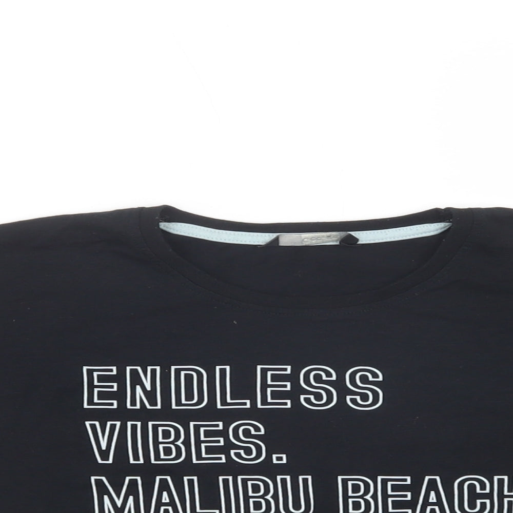 George Girls Black  Cotton Cropped Polo Size 10-11 Years Crew Neck Pullover - Endless Vibes