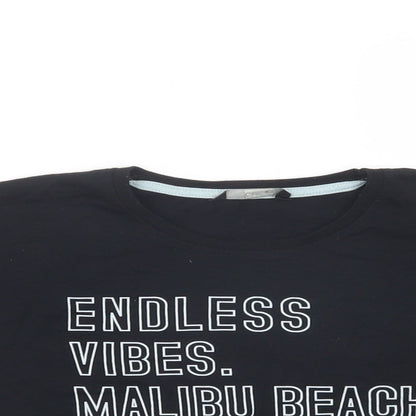 George Girls Black  Cotton Cropped Polo Size 10-11 Years Crew Neck Pullover - Endless Vibes