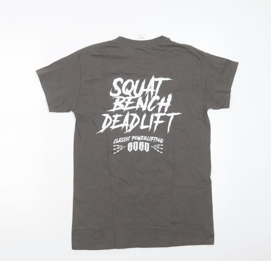 Gildan Womens Grey  Cotton Basic T-Shirt Size S Crew Neck - Heavy Metal