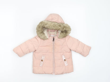 F&F Baby Pink   Puffer Jacket Jacket Size 0-3 Months   Zip