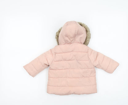 F&F Baby Pink   Puffer Jacket Jacket Size 0-3 Months   Zip