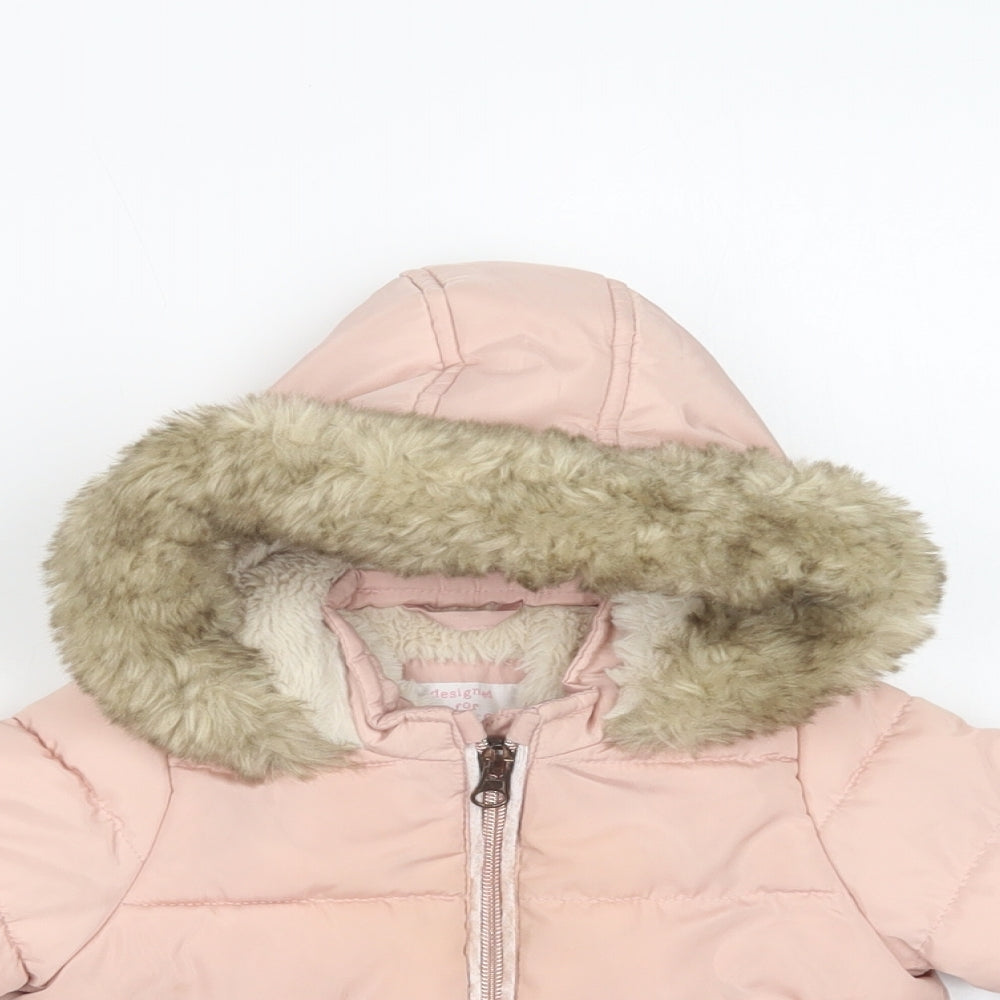 F&F Baby Pink   Puffer Jacket Jacket Size 0-3 Months   Zip