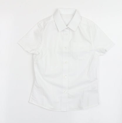 F&F Girls White  Polyester Basic Button-Up Size 6-7 Years Collared Button - School Wear