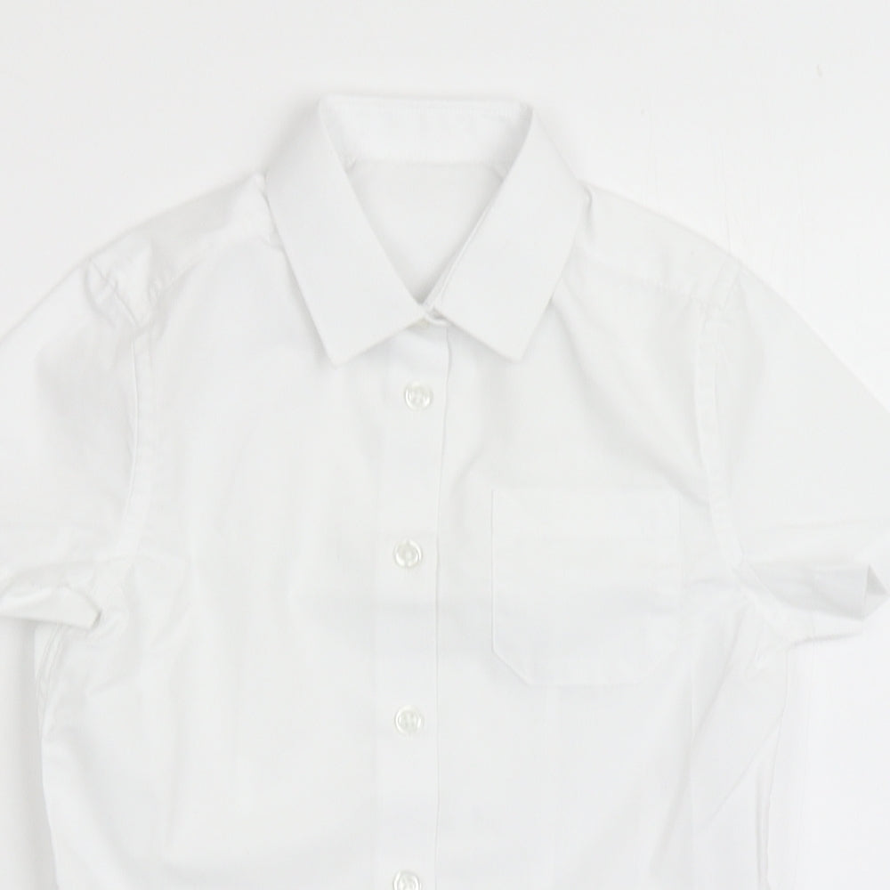 F&F Girls White  Polyester Basic Button-Up Size 6-7 Years Collared Button - School Wear