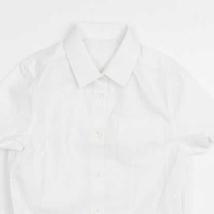 F&F Girls White  Polyester Basic Button-Up Size 6-7 Years Collared Button - School Wear