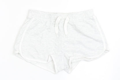 Dunnes Stores Womens Grey  Cotton Hot Pants Shorts Size 25 in  Regular Drawstring