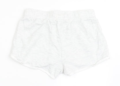 Dunnes Stores Womens Grey  Cotton Hot Pants Shorts Size 25 in  Regular Drawstring
