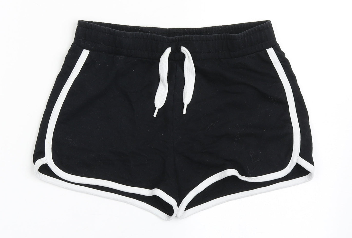 Dunnes Stores Womens Black  Cotton Hot Pants Shorts Size 25 in  Regular Drawstring