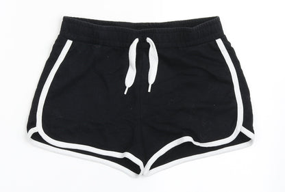 Dunnes Stores Womens Black  Cotton Hot Pants Shorts Size 25 in  Regular Drawstring