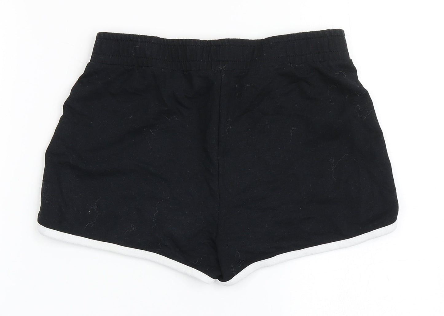 Dunnes Stores Womens Black  Cotton Hot Pants Shorts Size 25 in  Regular Drawstring