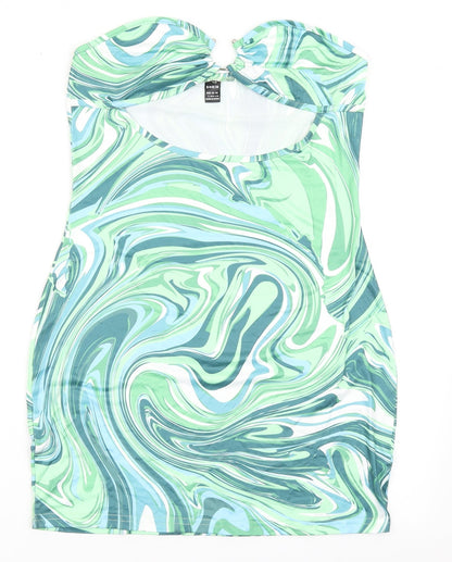 SheIn Womens Green  Polyester Bodycon  Size L  Off the Shoulder Pullover