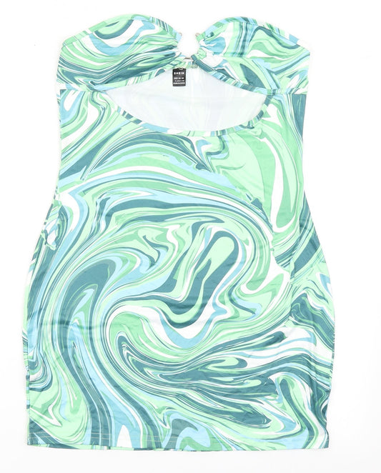 SheIn Womens Green  Polyester Bodycon  Size L  Off the Shoulder Pullover