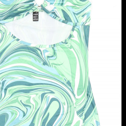 SheIn Womens Green  Polyester Bodycon  Size L  Off the Shoulder Pullover