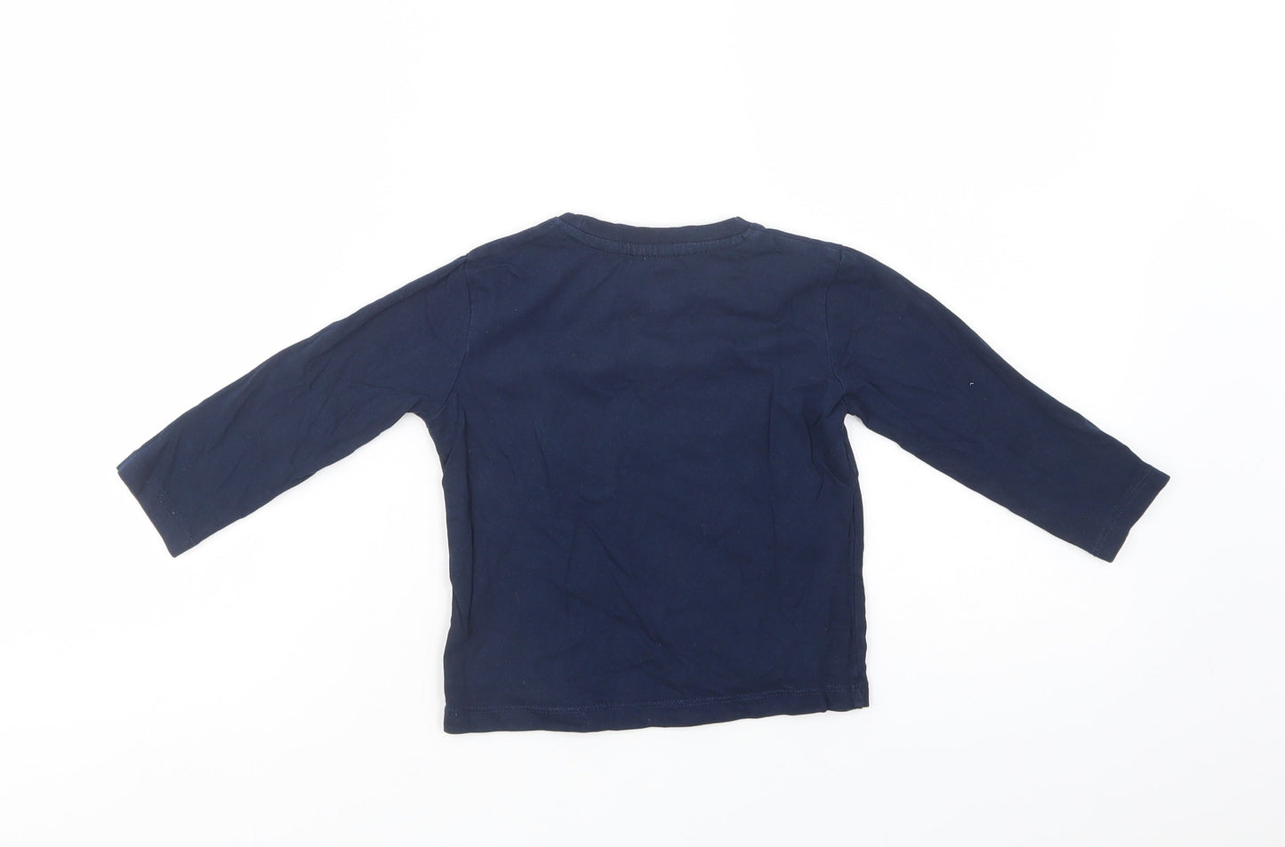 Cool Club Boys Blue  Cotton Basic T-Shirt Size 2 Years Crew Neck Pullover - Snow Robot