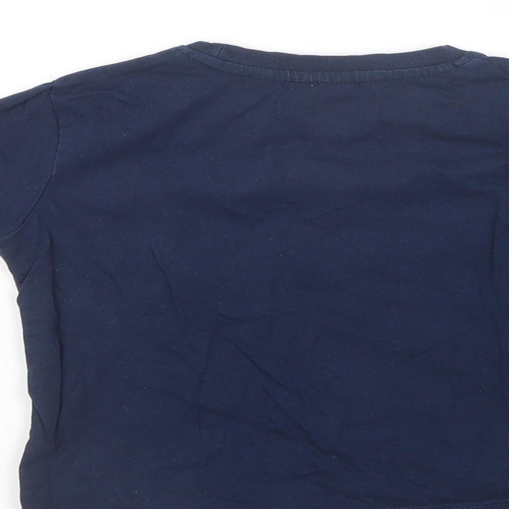 Cool Club Boys Blue  Cotton Basic T-Shirt Size 2 Years Crew Neck Pullover - Snow Robot