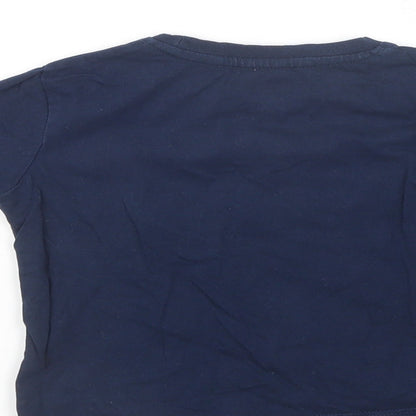Cool Club Boys Blue  Cotton Basic T-Shirt Size 2 Years Crew Neck Pullover - Snow Robot