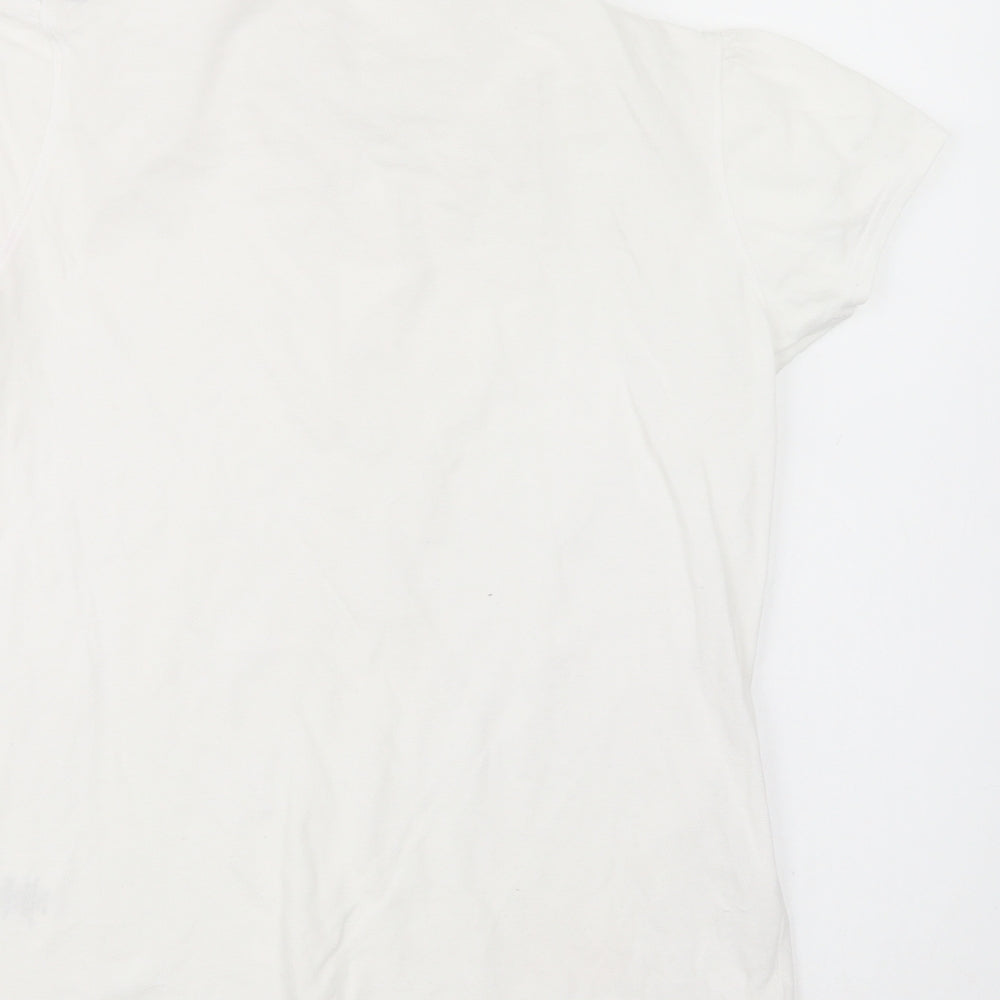 George Girls White  Cotton Basic Polo Size 13-14 Years Collared Button - School Wear