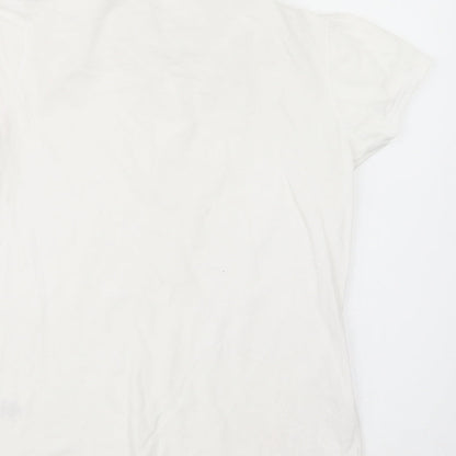George Girls White  Cotton Basic Polo Size 13-14 Years Collared Button - School Wear
