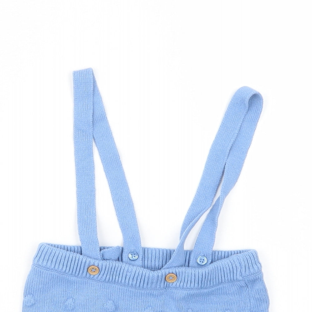 Matalan Baby Blue  Cotton Cropped Trousers Size 18-24 Months  Button