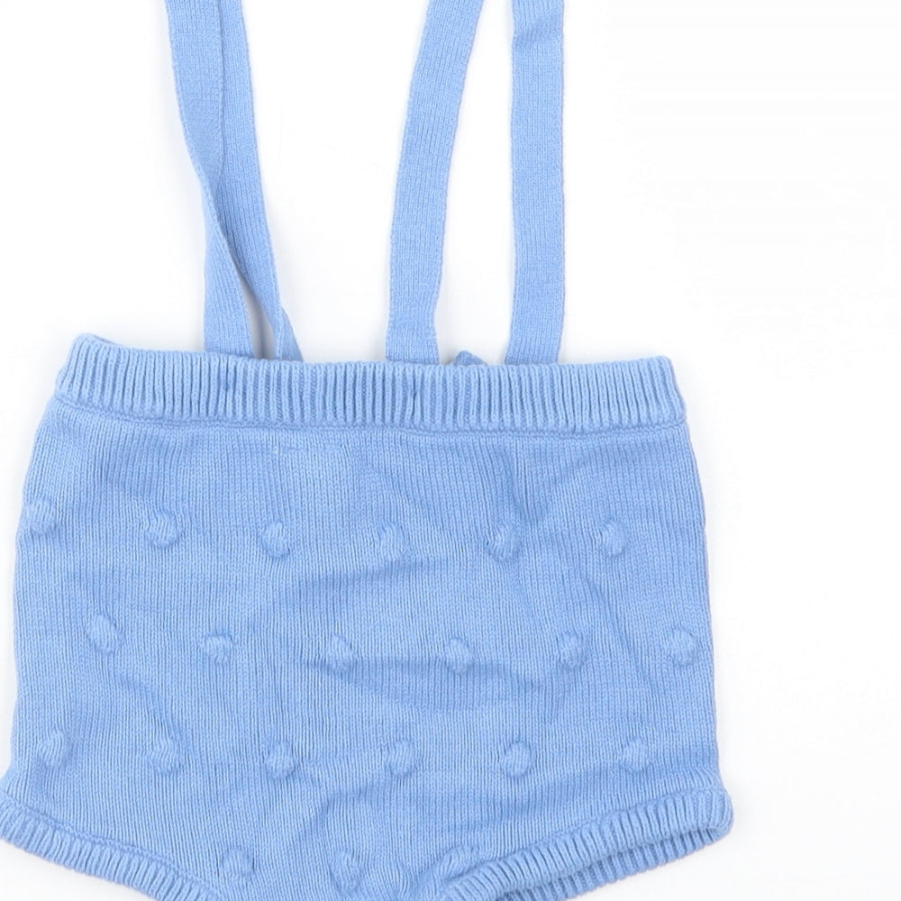 Matalan Baby Blue  Cotton Cropped Trousers Size 18-24 Months  Button