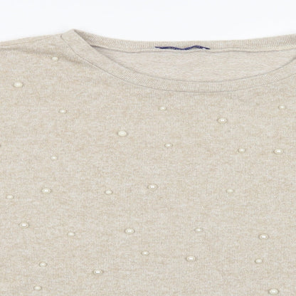 Womens UK Size M Zara Beige Pullover Jumper