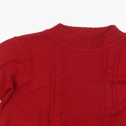 Womens UK Size S Isle Red Pullover Jumper