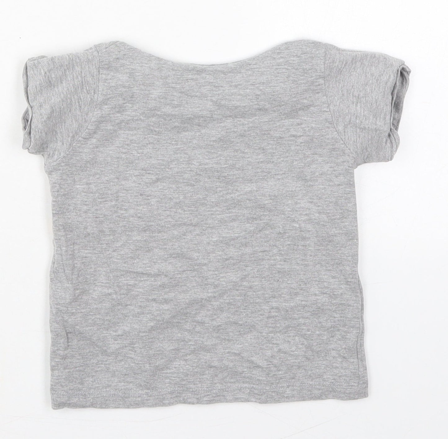 Evie Girls Grey  Cotton Basic T-Shirt Size 12-18 Months Crew Neck Pullover - Chasing Rainbows