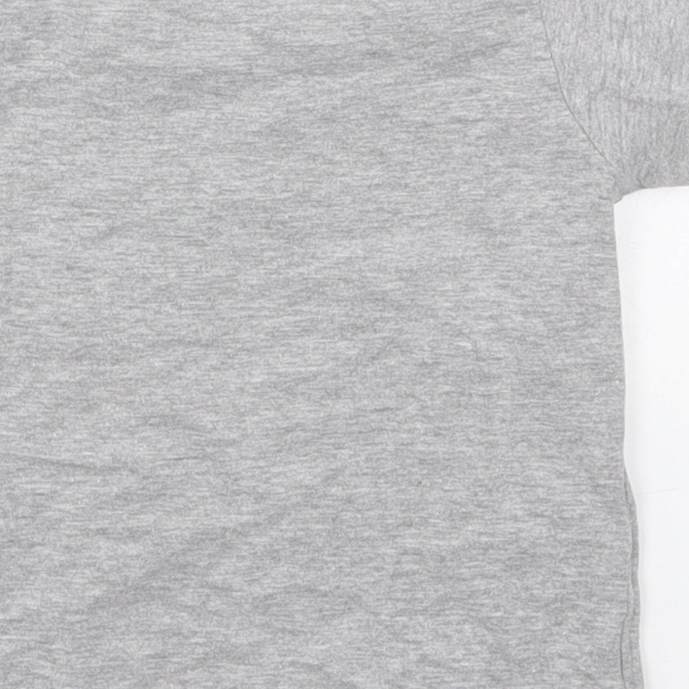 Evie Girls Grey  Cotton Basic T-Shirt Size 12-18 Months Crew Neck Pullover - Chasing Rainbows