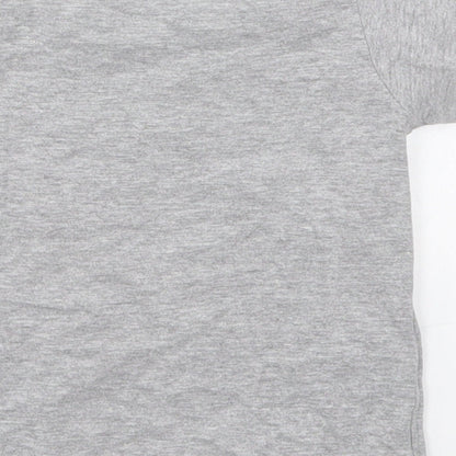 Evie Girls Grey  Cotton Basic T-Shirt Size 12-18 Months Crew Neck Pullover - Chasing Rainbows