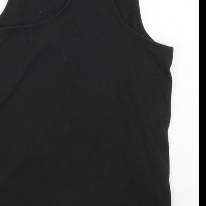 Young Dimension Girls Black  Cotton Basic Tank Size 10-11 Years Round Neck Pullover - Believe in Yourself