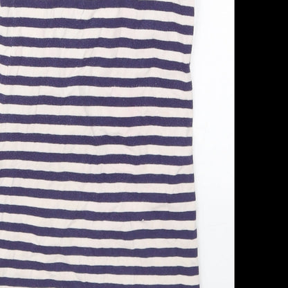Miss Selfridge Womens Blue Striped Cotton Mini  Size 10  Square Neck Pullover