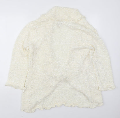 Elizabeth Scott Womens Ivory V-Neck  Polyester Cardigan Jumper Size M