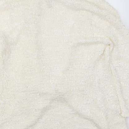 Elizabeth Scott Womens Ivory V-Neck  Polyester Cardigan Jumper Size M