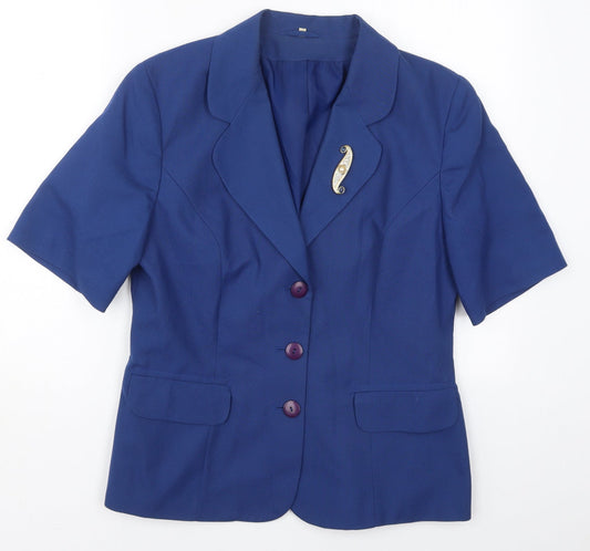Classic Woman Womens Blue   Jacket  Size 14  Button