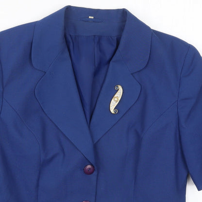 Womens UK Size 14 Classic Woman Blue Jacket