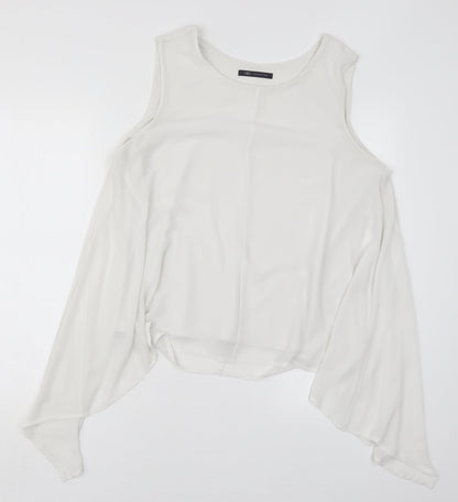 Marks and Spencer Womens White  Polyester Basic Tank Size 16 Round Neck