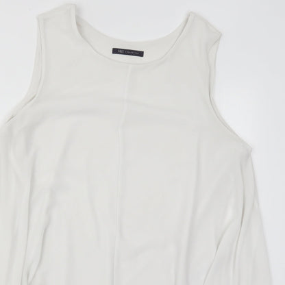 Marks and Spencer Womens White  Polyester Basic Tank Size 16 Round Neck