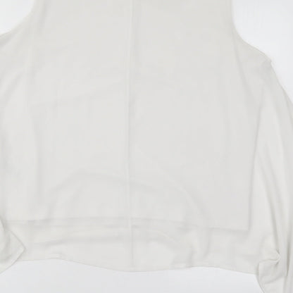 Marks and Spencer Womens White  Polyester Basic Tank Size 16 Round Neck
