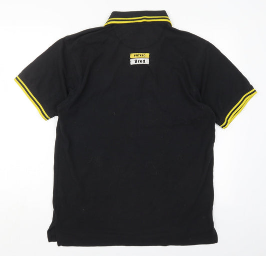 Kustom Kit Mens Black  Cotton  Polo Size M Collared Pullover - Potato Bred