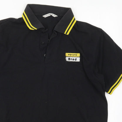 Kustom Kit Mens Black  Cotton  Polo Size M Collared Pullover - Potato Bred