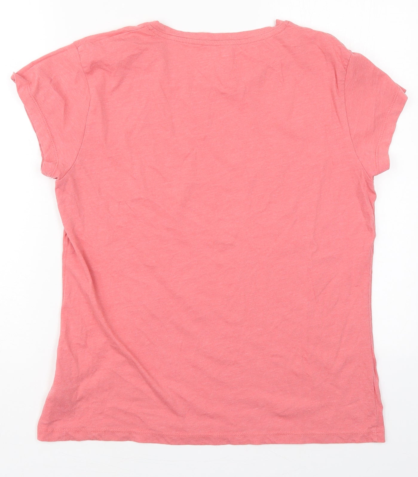 Dunnes Womens Pink  Cotton Basic T-Shirt Size 8 Crew Neck