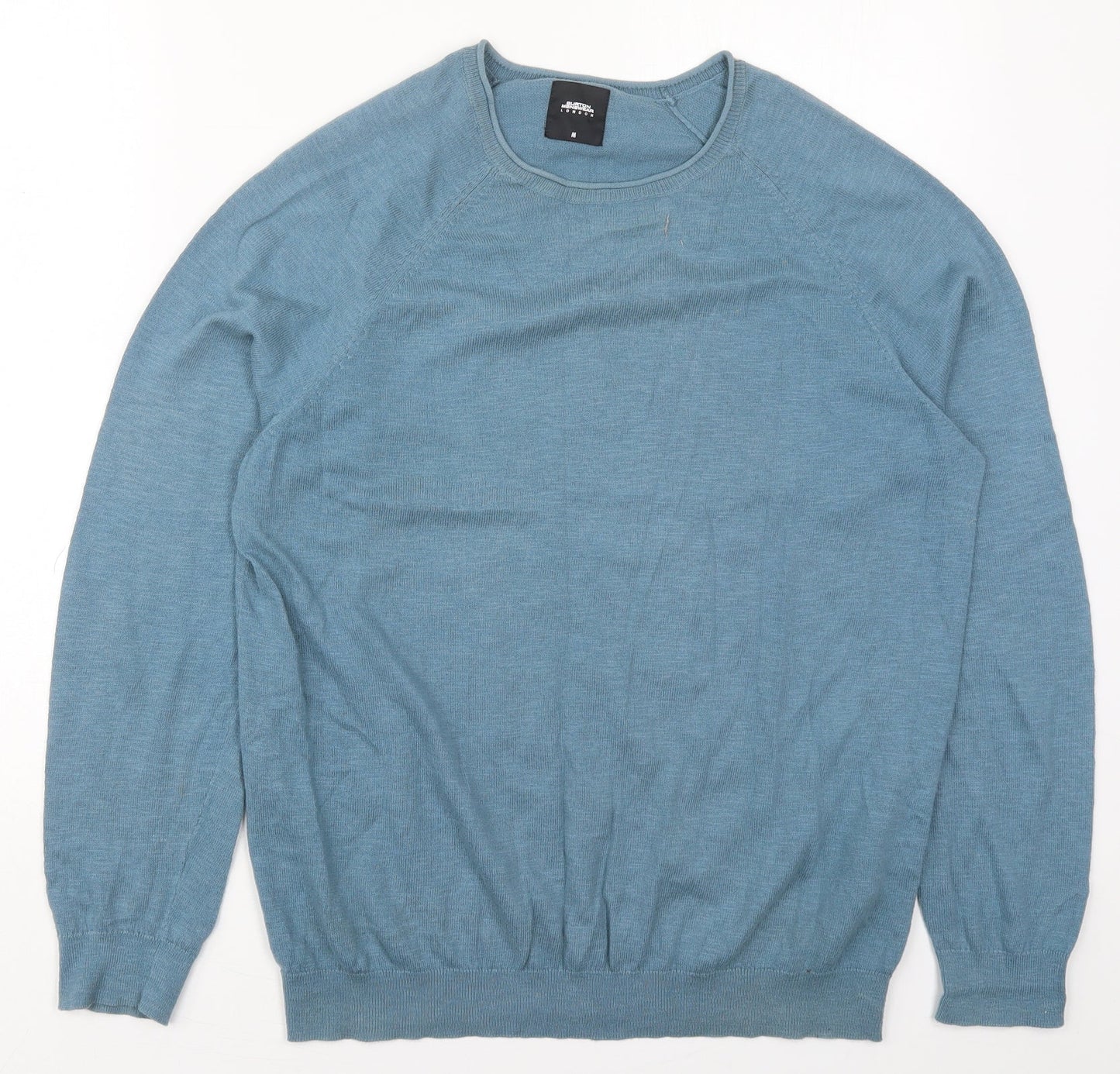 Burton Mens Blue Round Neck  Cotton Pullover Jumper Size M